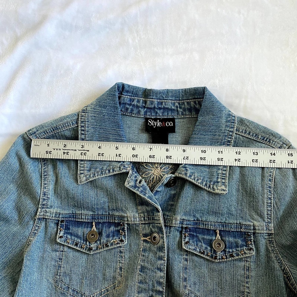 Style & Co | Beaded Jean Jacket | Size: Small - Picture 6 of 8